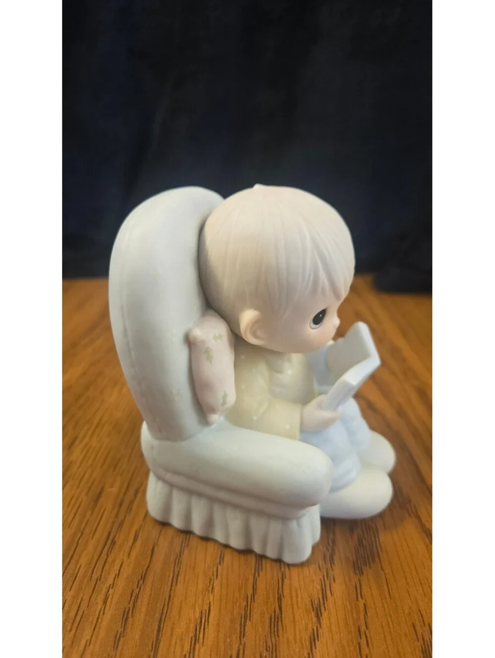 Precious Moments 'The Story of God's Love' Figurine Boy Reading in Armchair